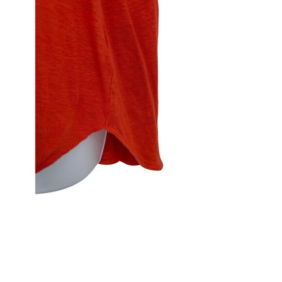 Tahari Womens Orange V-Neck Short Sleeve Linen Top Size 1X - Picture 3 of 10